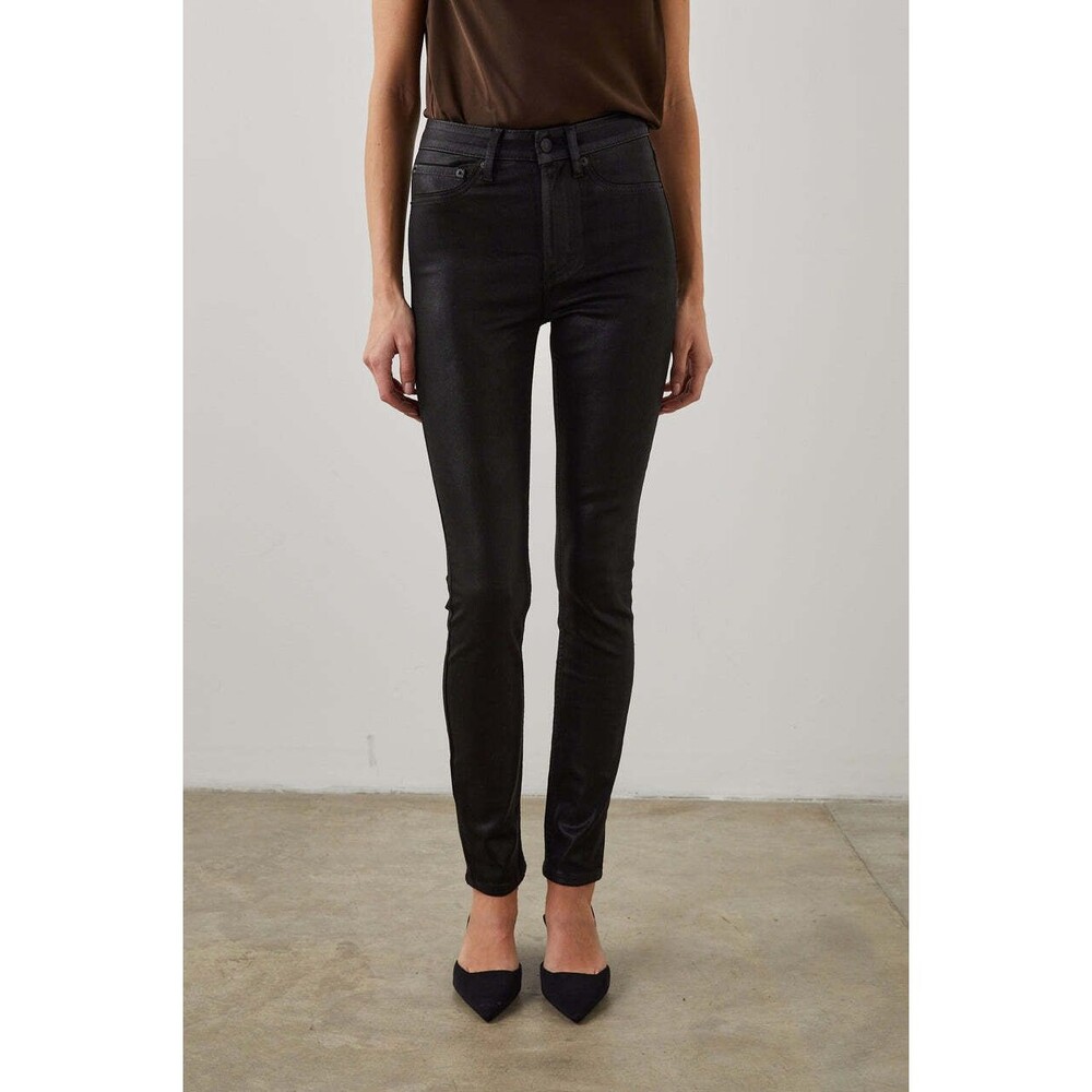 New Rails Womens Larchmont High Rise Skinny Jeans Coated Noir Black Size 31x27